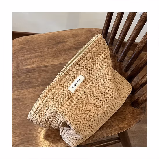 Corduroy Smile Dots Makeup Organizer Storage Cosmetic Bag for Women and Girls Pencil Case Bags