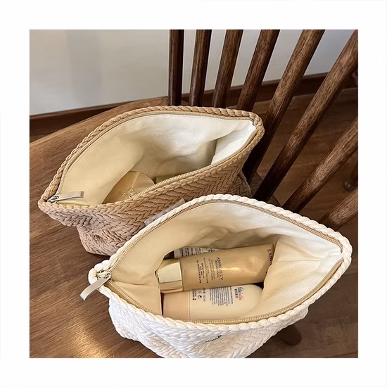 Corduroy Smile Dots Makeup Organizer Storage Cosmetic Bag for Women and Girls Pencil Case Bags