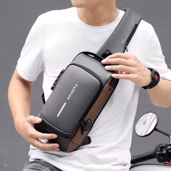 Borsa a tracolla impermeabile da uomo di nuova moda USB Borsa a tracolla da uomo Borsa a tracolla da uomo per me